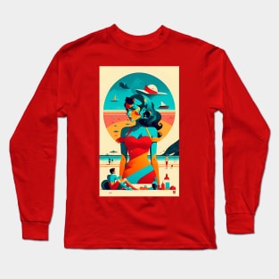 Woman Beach Long Sleeve T-Shirt